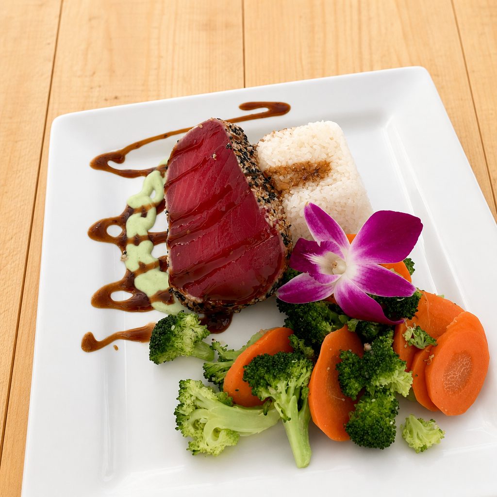 Sesame Seared Tuna Steak.